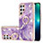 Custodia Silicone Gel Morbida Fantasia Modello Cover Y16B per Samsung Galaxy S21 Ultra 5G Viola