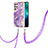 Custodia Silicone Gel Morbida Fantasia Modello Cover Y21B per Samsung Galaxy S21 Ultra 5G Viola