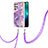 Custodia Silicone Gel Morbida Fantasia Modello Cover Y21B per Samsung Galaxy S23 Ultra 5G Viola