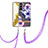 Custodia Silicone Gel Morbida Fantasia Modello Cover Y22B per Samsung Galaxy S21 5G Viola