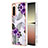 Custodia Silicone Gel Morbida Fantasia Modello Cover YB4 per Sony Xperia 5 IV Viola