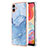 Custodia Silicone Gel Morbida Fantasia Modello Cover YB7 per Samsung Galaxy A04E Blu