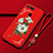 Custodia Silicone Gel Morbida Fiori Cover K01 per Huawei Honor View 20 Rosso