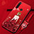Custodia Silicone Gel Morbida Fiori Cover K01 per Xiaomi Redmi Note 8 Rosso