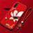 Custodia Silicone Gel Morbida Fiori Cover K06 per Xiaomi Mi A3 Rosso Rosa