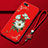 Custodia Silicone Gel Morbida Fiori Cover M02 per Oppo R17 Neo Rosso