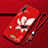 Custodia Silicone Gel Morbida Fiori Cover per Huawei Enjoy 10 Rosso Rosa