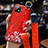 Custodia Silicone Gel Morbida Fiori Cover per Huawei Enjoy 20 5G Rosso
