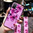 Custodia Silicone Gel Morbida Fiori Cover per Huawei Honor X10 Max 5G Viola
