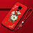 Custodia Silicone Gel Morbida Fiori Cover per Huawei Mate 30 Lite Rosso