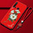 Custodia Silicone Gel Morbida Fiori Cover per Huawei Nova 5i Rosso