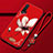 Custodia Silicone Gel Morbida Fiori Cover per Huawei Nova 6 5G Rosso Rosa