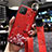 Custodia Silicone Gel Morbida Fiori Cover per Huawei Nova 8 SE 5G Rosso