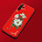 Custodia Silicone Gel Morbida Fiori Cover per Huawei P30 Pro Rosso Rosa