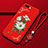 Custodia Silicone Gel Morbida Fiori Cover per Oppo A12e Rosso