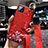Custodia Silicone Gel Morbida Fiori Cover per Oppo A72 5G Rosso