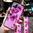 Custodia Silicone Gel Morbida Fiori Cover per Oppo A72 5G Viola