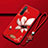 Custodia Silicone Gel Morbida Fiori Cover per Realme X2 Rosso Rosa