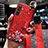 Custodia Silicone Gel Morbida Fiori Cover per Realme X50 5G Rosso