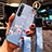 Custodia Silicone Gel Morbida Fiori Cover per Realme X50m 5G Blu