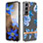 Custodia Silicone Gel Morbida Fiori Cover per Samsung Galaxy S21 Plus 5G Blu