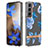 Custodia Silicone Gel Morbida Fiori Cover per Samsung Galaxy S22 5G Blu