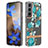 Custodia Silicone Gel Morbida Fiori Cover per Samsung Galaxy S22 Plus 5G Ciano