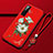 Custodia Silicone Gel Morbida Fiori Cover per Vivo X50 5G Rosso