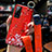 Custodia Silicone Gel Morbida Fiori Cover per Vivo X50 Pro 5G Rosso