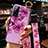 Custodia Silicone Gel Morbida Fiori Cover per Vivo X50 Pro 5G Viola