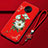 Custodia Silicone Gel Morbida Fiori Cover per Xiaomi Poco F2 Pro Rosso
