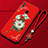 Custodia Silicone Gel Morbida Fiori Cover S01 per Huawei Honor 10 Lite Rosso