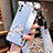 Custodia Silicone Gel Morbida Fiori Cover S01 per Huawei Honor X10 Max 5G Azzurro