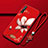Custodia Silicone Gel Morbida Fiori Cover S01 per Huawei Y8p Rosso Rosa