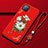 Custodia Silicone Gel Morbida Fiori Cover S01 per Oppo A92s 5G Rosso