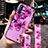 Custodia Silicone Gel Morbida Fiori Cover S01 per Oppo Find X2 Neo Viola