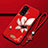 Custodia Silicone Gel Morbida Fiori Cover S01 per Vivo X50 Pro 5G Rosso Rosa