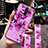 Custodia Silicone Gel Morbida Fiori Cover S01 per Xiaomi Redmi K30 4G Viola