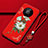 Custodia Silicone Gel Morbida Fiori Cover S02 per Huawei Mate 40 Pro Rosso