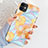 Custodia Silicone Gel Morbida Fiori Cover S04 per Apple iPhone 11 Oro