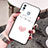 Custodia Silicone Laterale Amore Cuore Specchio Cover per Huawei Honor 10 Lite Rosa