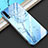 Custodia Silicone Laterale Fiori Specchio Cover per Huawei P30 Blu