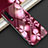 Custodia Silicone Laterale Fiori Specchio Cover per Huawei P30 Rosso