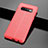 Custodia Silicone Morbida In Pelle Cover A02 per Samsung Galaxy S10 Rosso