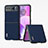 Custodia Silicone Morbida In Pelle Cover B04H per Motorola Moto Razr 40 5G Blu