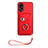 Custodia Silicone Morbida In Pelle Cover BF1 per Oppo A17 Rosso