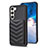 Custodia Silicone Morbida In Pelle Cover BF1 per Samsung Galaxy S22 5G Nero