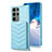 Custodia Silicone Morbida In Pelle Cover BF1 per Samsung Galaxy S23 Ultra 5G Azzurro