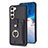 Custodia Silicone Morbida In Pelle Cover BF2 per Samsung Galaxy S23 5G Nero