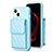 Custodia Silicone Morbida In Pelle Cover BF3 per Apple iPhone 13 Blu